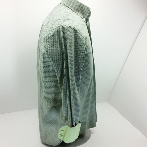 Tommy Hilfiger Plaid Shirt Green 80s 2 Ply Preppy - Picture 3 of 7